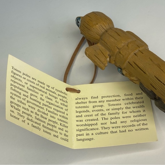 Golder Image Totem Pole Ornament Hand-crafted Reproduction Alaska New tag 5” - Picture 13 of 14